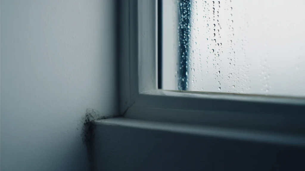 okno z pleśnią